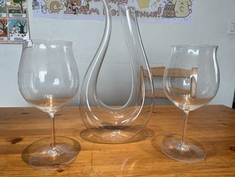 Authentic Riedel Crystal Amadeo Lyre Decanter & 2 Wine Glasses Set – Austrian Fine Crystal