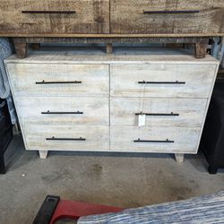Six Drawer Mango Wood Dresser Industrial 
