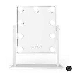 FUN DAY 12.135" x 14.75" 9-LED Bathroom Vanity Mirror White