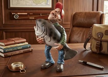 Cartoon Angler Sculpture