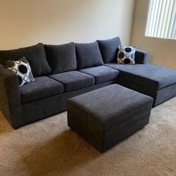 Dark Grey Sectional With Free Ottoman ‼️different Colors Available ‼️