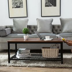 (Still Available) Modern Contemporary Brown Coffee Table Extra Shelf