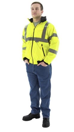 Majestic Glove 75-1301 Hi-Viz Waterproof Jacket with Fleece Liner, ANSI 3