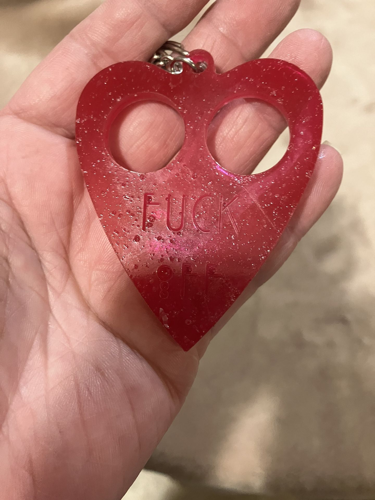 Handmade Resin Heart Keychain