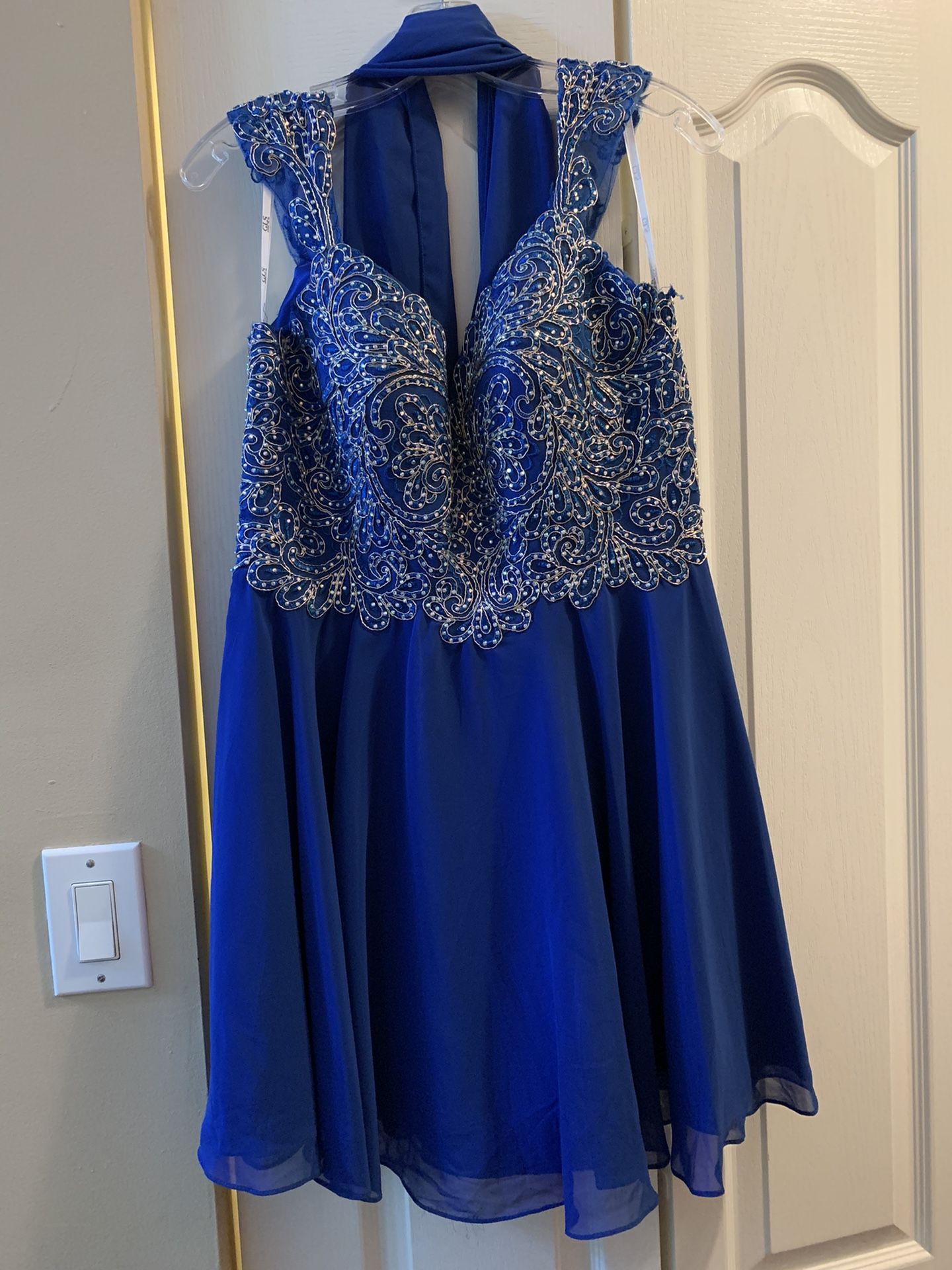 Formal/Prom Dress with shoulder drape Size L