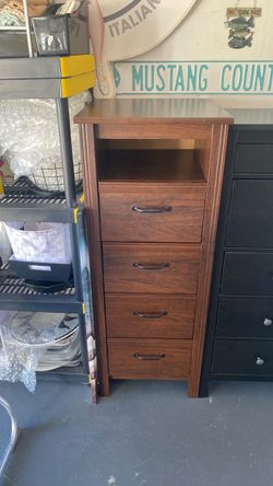 Tall Wood Dresser with 4 Drawers