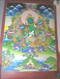 Green Tara by Himalayan MapHouse poster/print 17"x 25" in VG condition