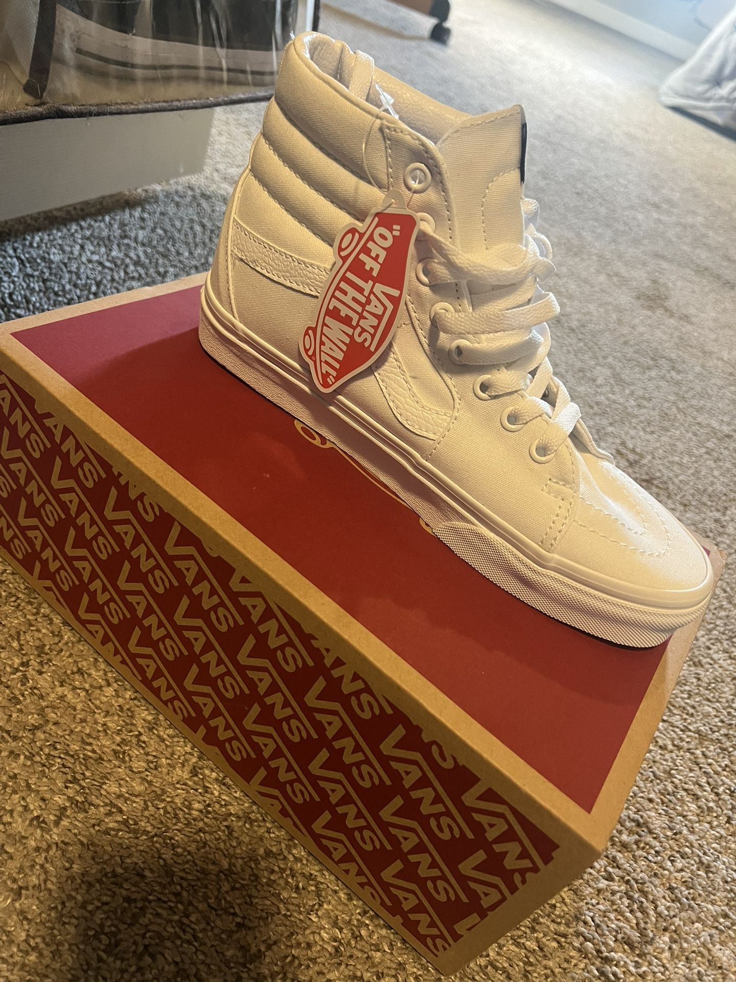 Women’s White High Top Vans