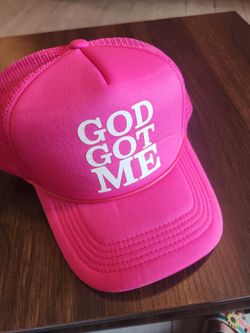 God Got Me Hat Pink Color Adjustable Back