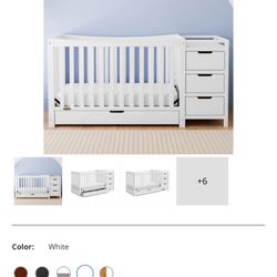 Crib and baby changing station