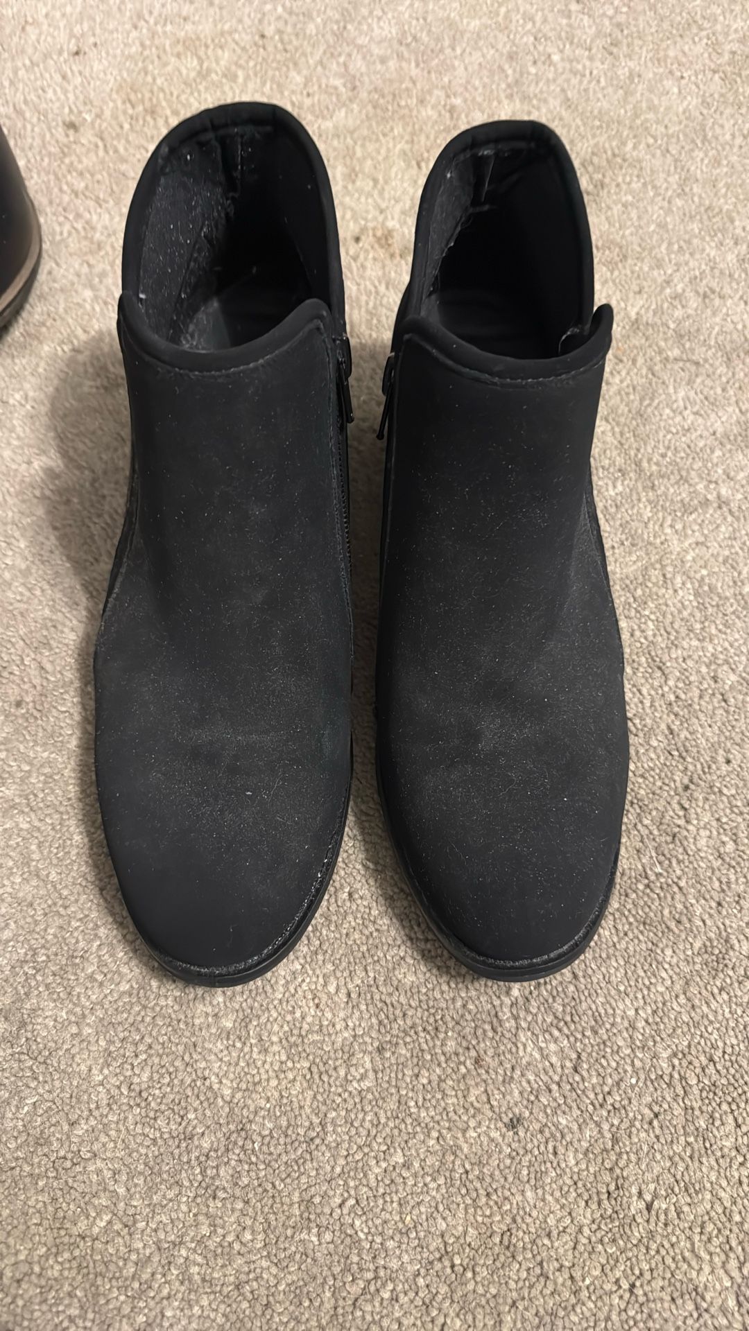 E Spirit Black Suede Short Boots