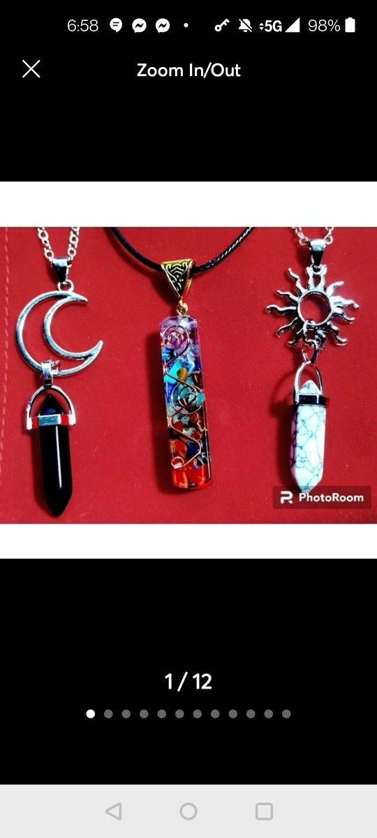 NEW 3 Necklaces-- Chakra, Sun, Moon 🌚 🌙 🌈