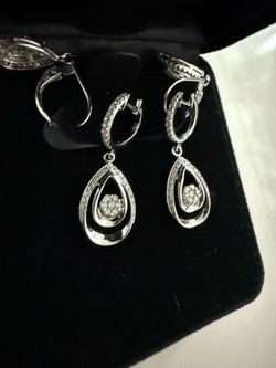 14k white gold womens earrings