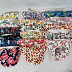 17 ALVA Cloth Diapers With 34 Inserts 