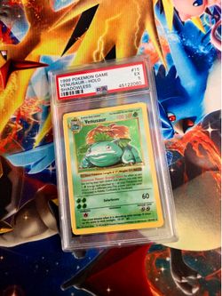 1999 Pokemon Game Venusaur Shadowless Holo PSA 5