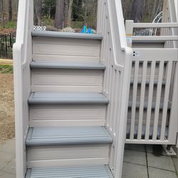 Above Ground Pool Stairs W/latch Door