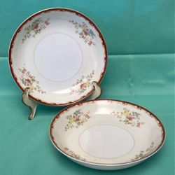 Vintage Cosmos Ware Japan soup or cereal bowls set of 2 CWJ3 pattern 1930s 1940s