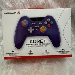 BASEKAMP Kore+ Wireless RGB Controller for Nintendo Switch - Programmable Back Buttons - Motion 