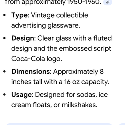 VTG Coca-Cola ice cream glass