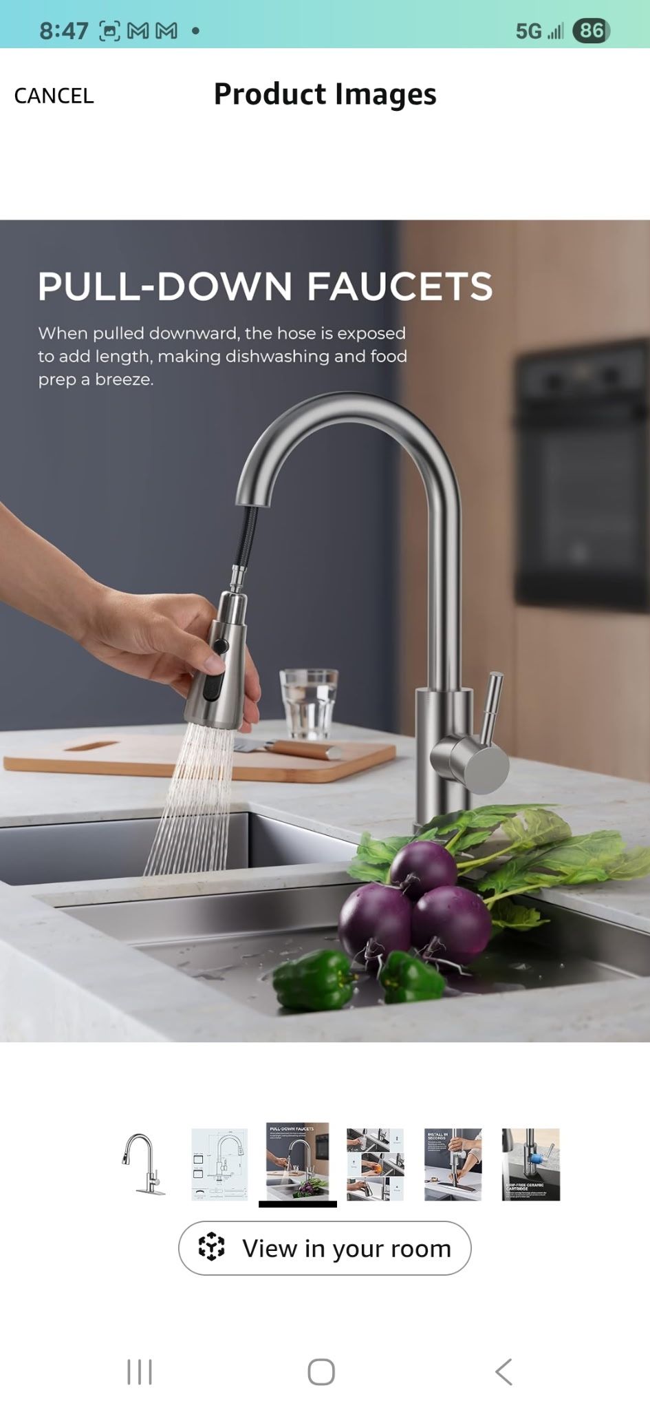 Brush Nickel Kitchen Faucet 