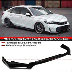 25-26 Honda Civic  M Style Gloss BlackFront Bumper Lip
