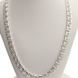 925 sterling silver chino Link Chain 9.2 mm 26 inches 