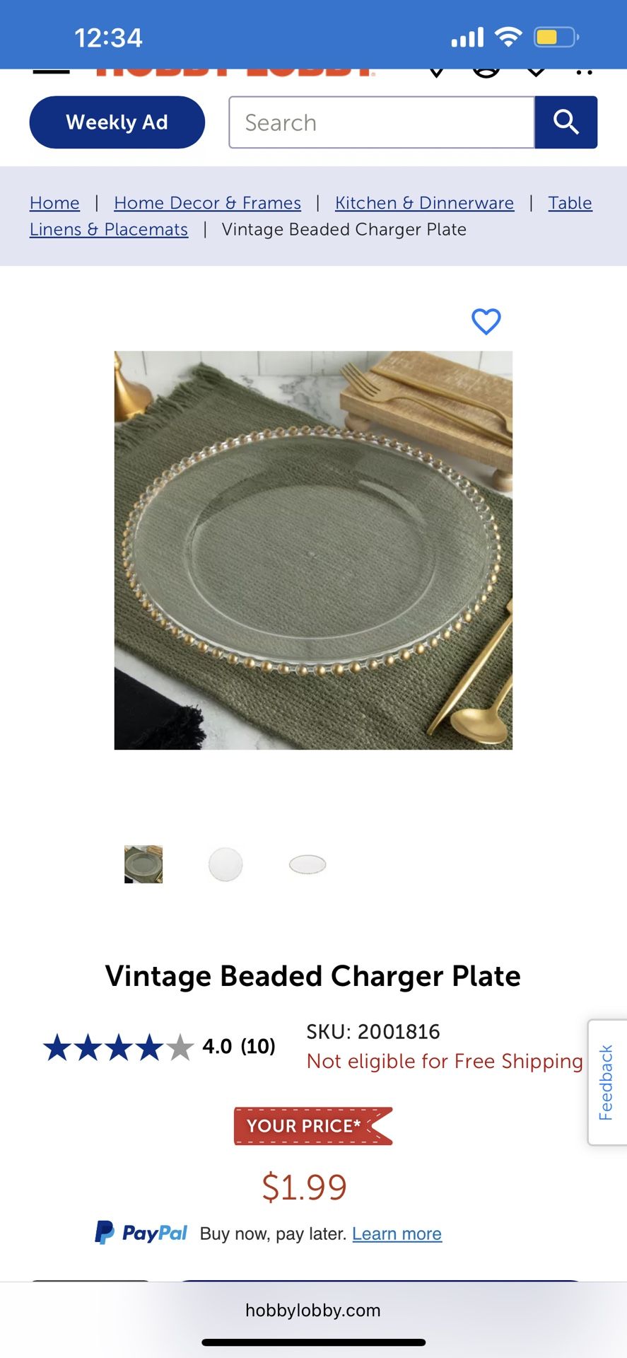 Charger Plates