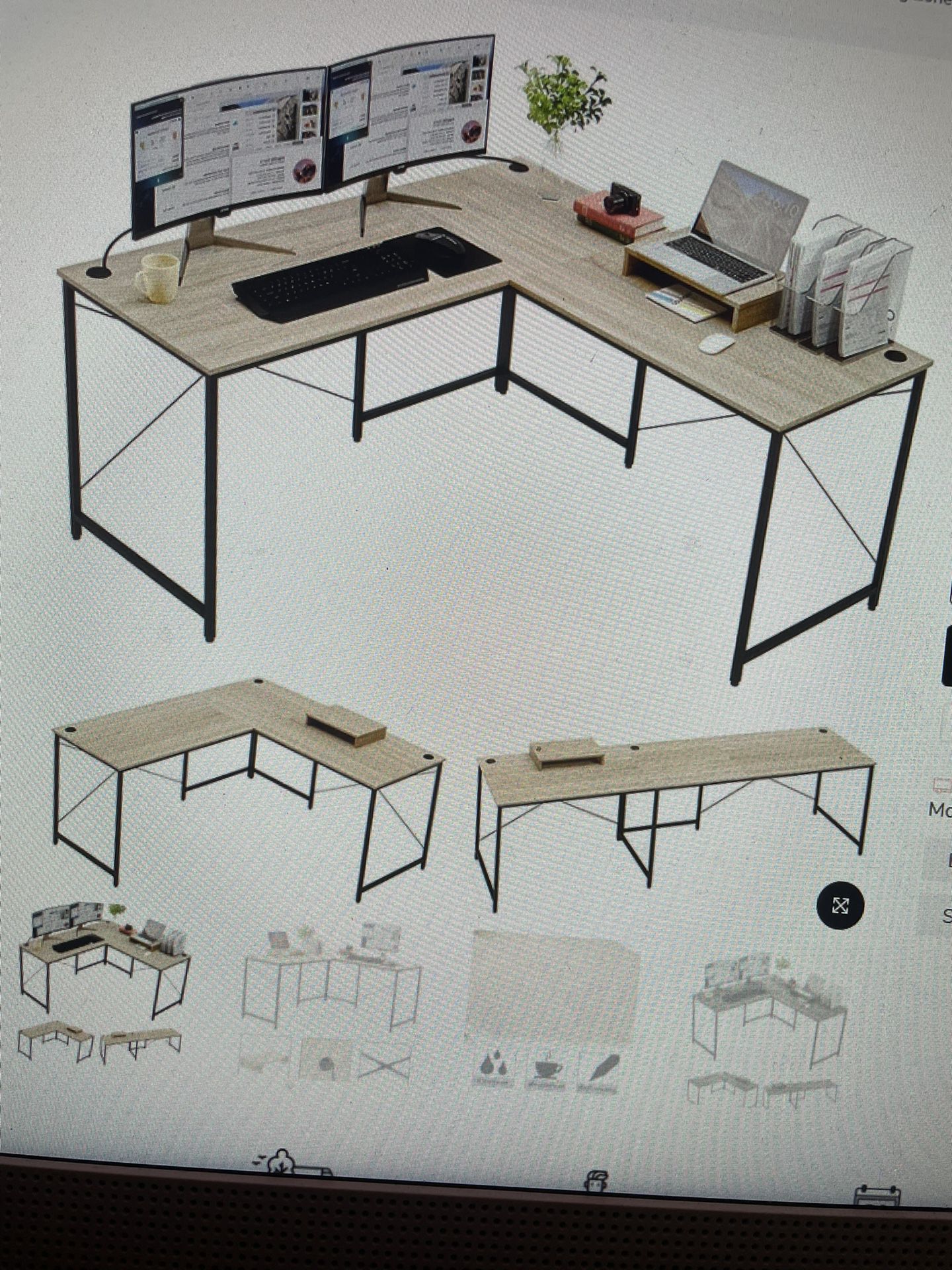 Bestier L-shaped Office Computer Corner Desk