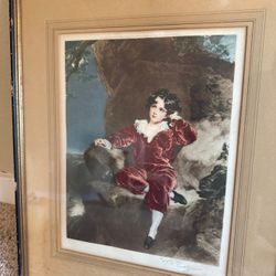 The Red Boy VINTAGE PRINT Painting Portrait Mister Lambton Thomas Lawrence