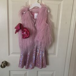 Jojo Siwa dress costume size 5 with hair bow