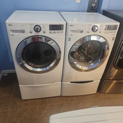 Lg Washer And Dryer Set Gas W Pedestal Washer 