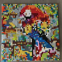 Lego Art Scarlet Red Macaw Abstract Pixelated Mosaic 48x48 15”x15” MOC 2305pcs