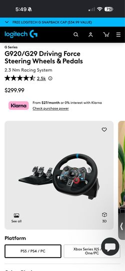 Logitech G920/G29 Driving Force Racing Wheel & Pedals – Like New