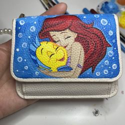 Hand Painted Small Ariel Wallet 