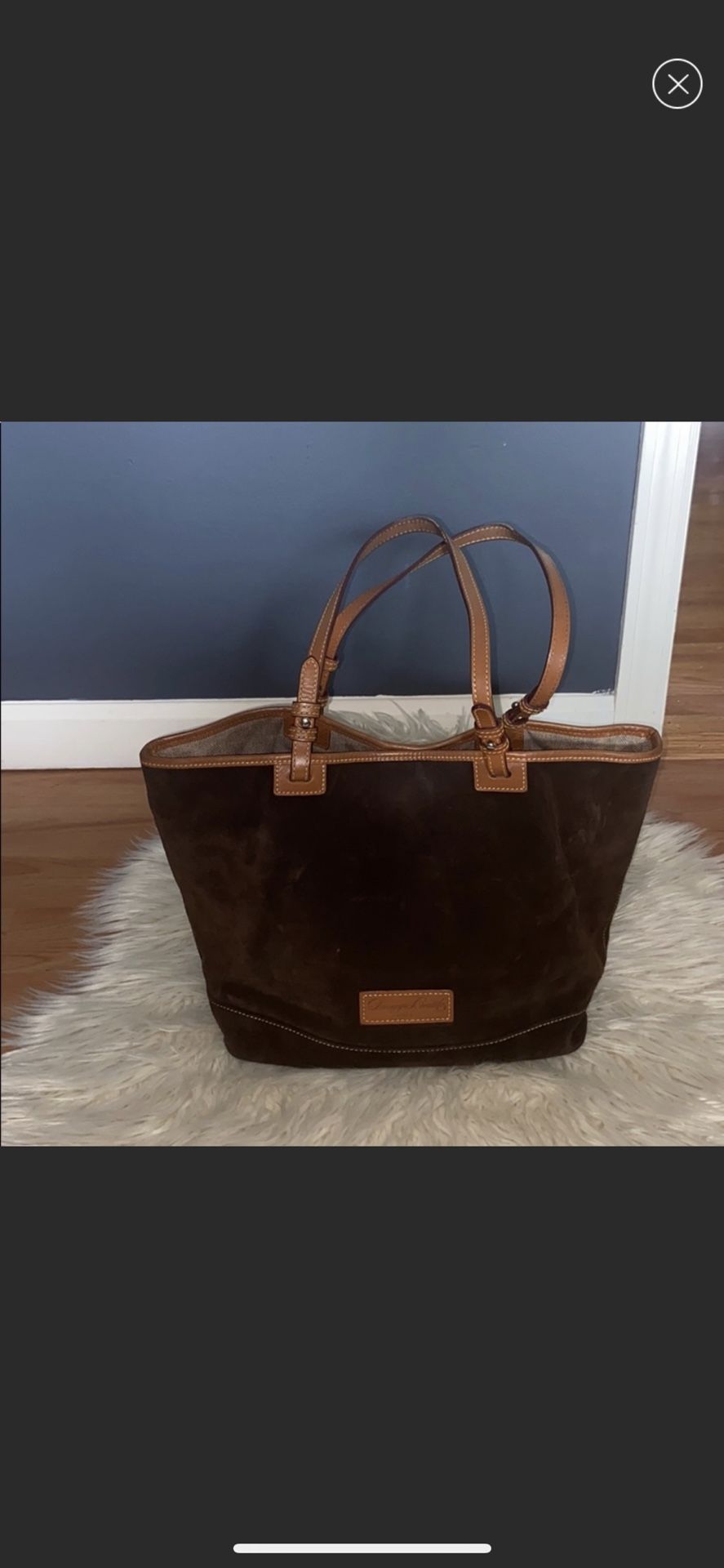 Med Size Chocolate Brown Suede Tote Bag
