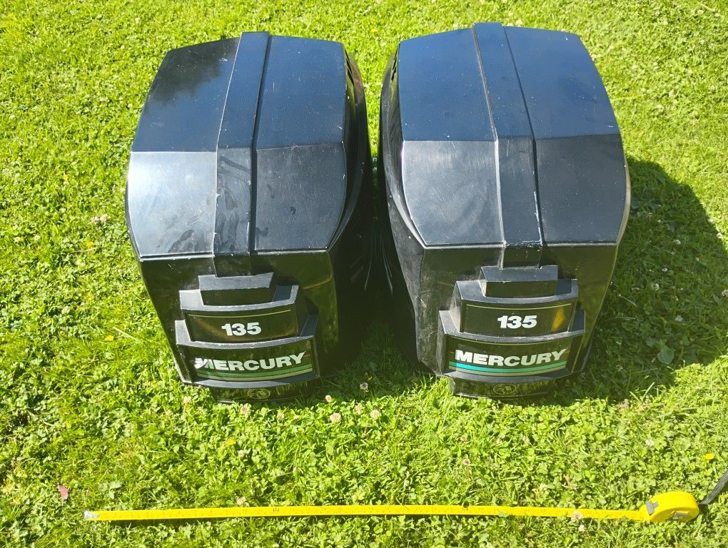 Twin 30" Mercury Black Max 135 Outboard Boat Motor Cover Cowlings