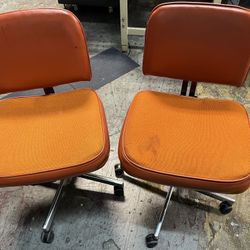 Orange Office Chairs Qty 2
