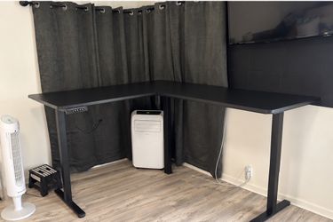 Black L-Shaped Electric Standing Desk