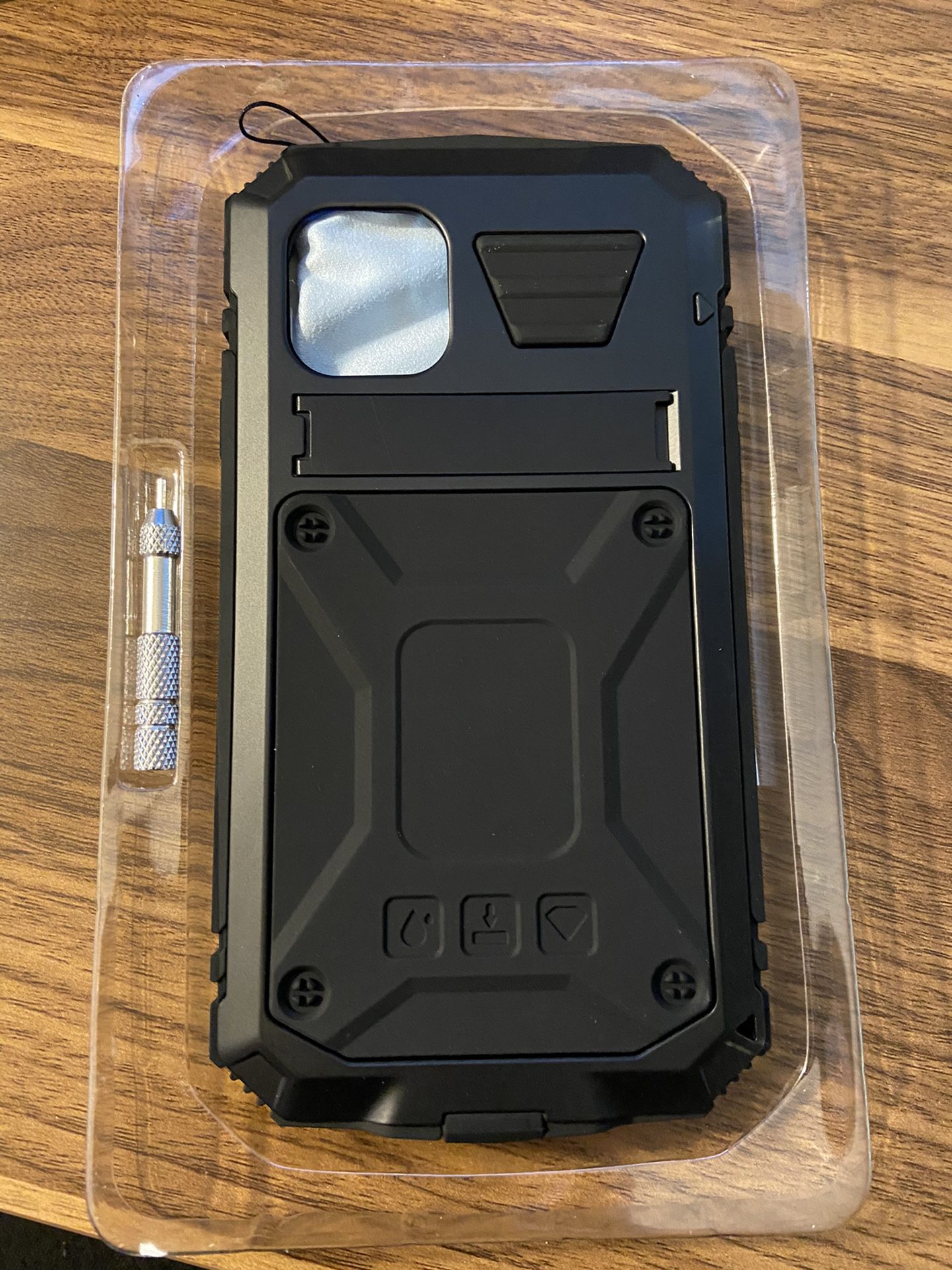 Aluminium Metal Waterproof Case Built-in Screen Shockproof Dustproof Full Body Protector Case Heavy Duty Cover with Kickstand for iPhone 11