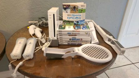 Nintendo Wii Sports Console Bundle with 2 Controllers, 2 Nunchuck Controllers, Accessories, 8 Games