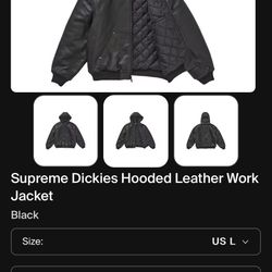 Supreme Dickies leather Jacket large