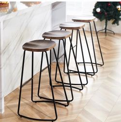 Lle Solid wood backless seat A SET OF 4