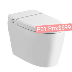 P01: Smart Toilet Bidet Combo with Self-Cleaning Nozzle, Heated Seat