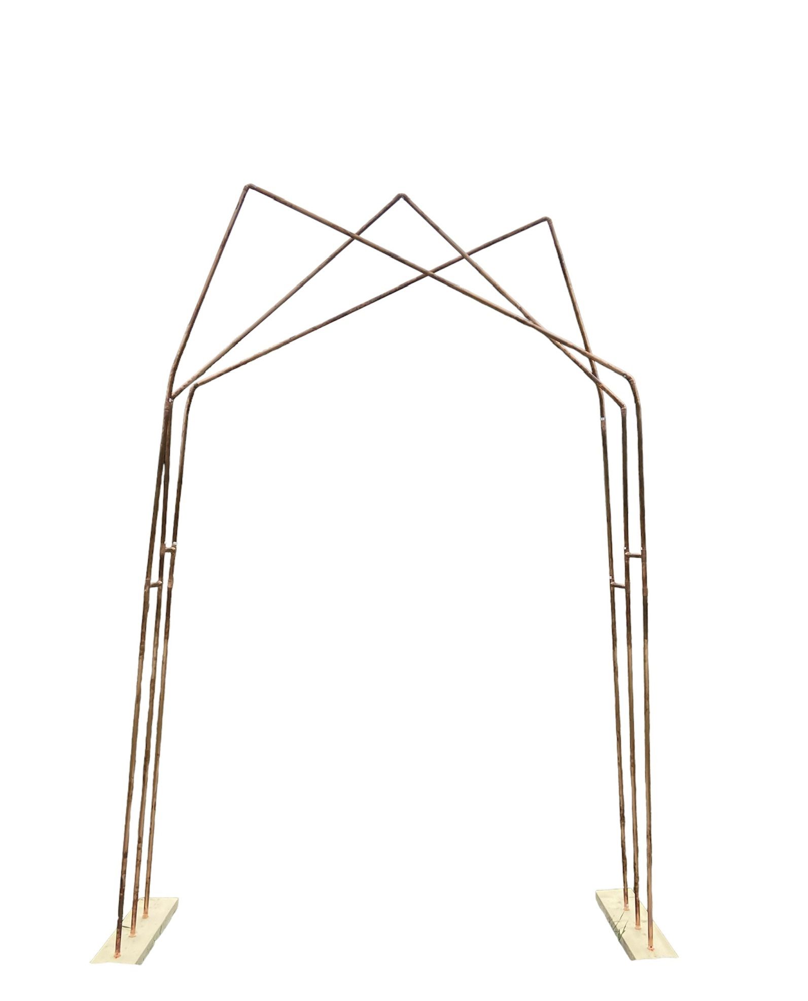 Asymmetrical copper arch