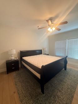 King size bed frame, dresser and side table
