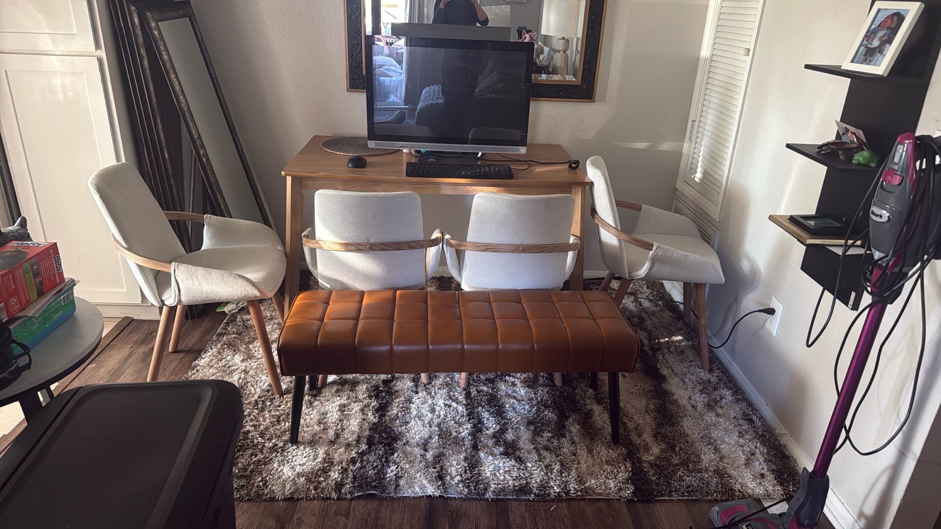 Dining Room Set Table 4 Chairs Bench And Rug