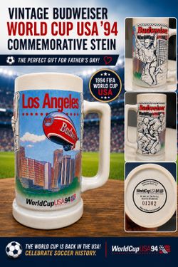 🇺🇸⚽️ Vintage Budweiser World Cup USA ’94 Commemorative Stein ⚽️🇺🇸