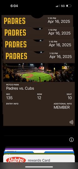 Padres game tickets