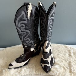 Steve Madden West Calf Hair Pointed Toe Western Boots