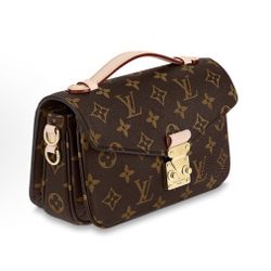 LOUIS VUITTON Pochette Metis East West Classic Old Flower Detachable Shoulder Strap Coated Canvas Cow Leather Trim Small Messenger Bag Handbag (p229)4